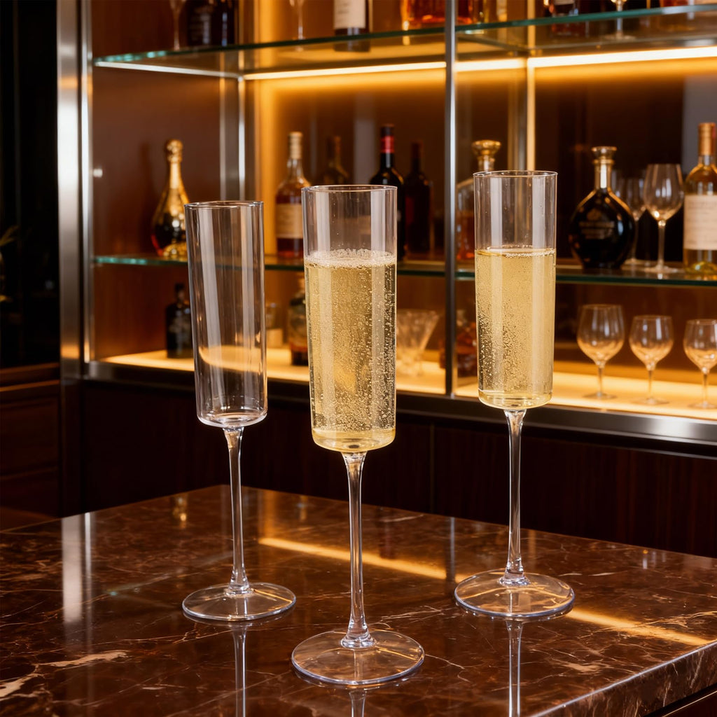 Ciaell Disposable Plastic Champagne Flutes | Party Glasses

