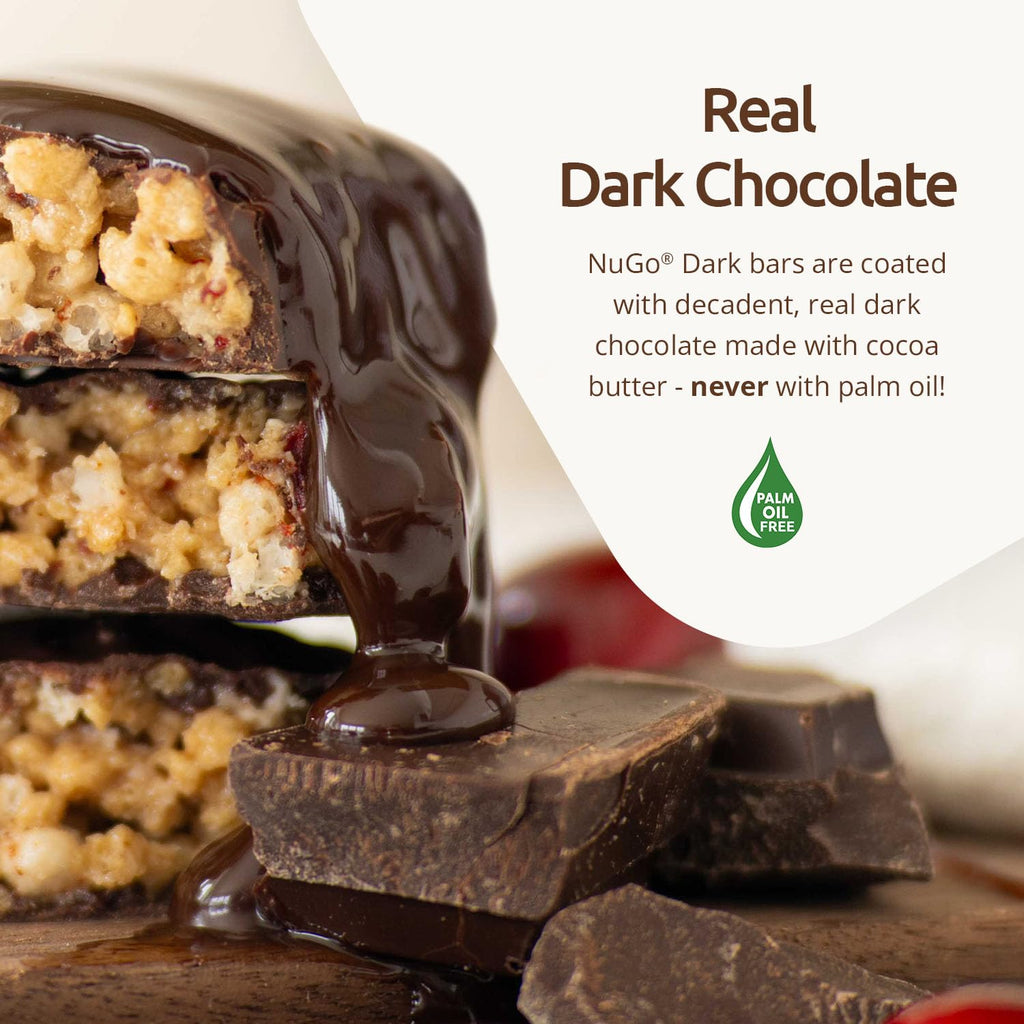NuGo Dark Vegan Protein Bar Real Dark Chocolate Gluten Free

