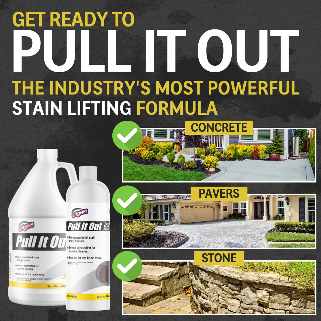 CHOMP! Concrete Oil Stain Remover for Porous Surfaces

