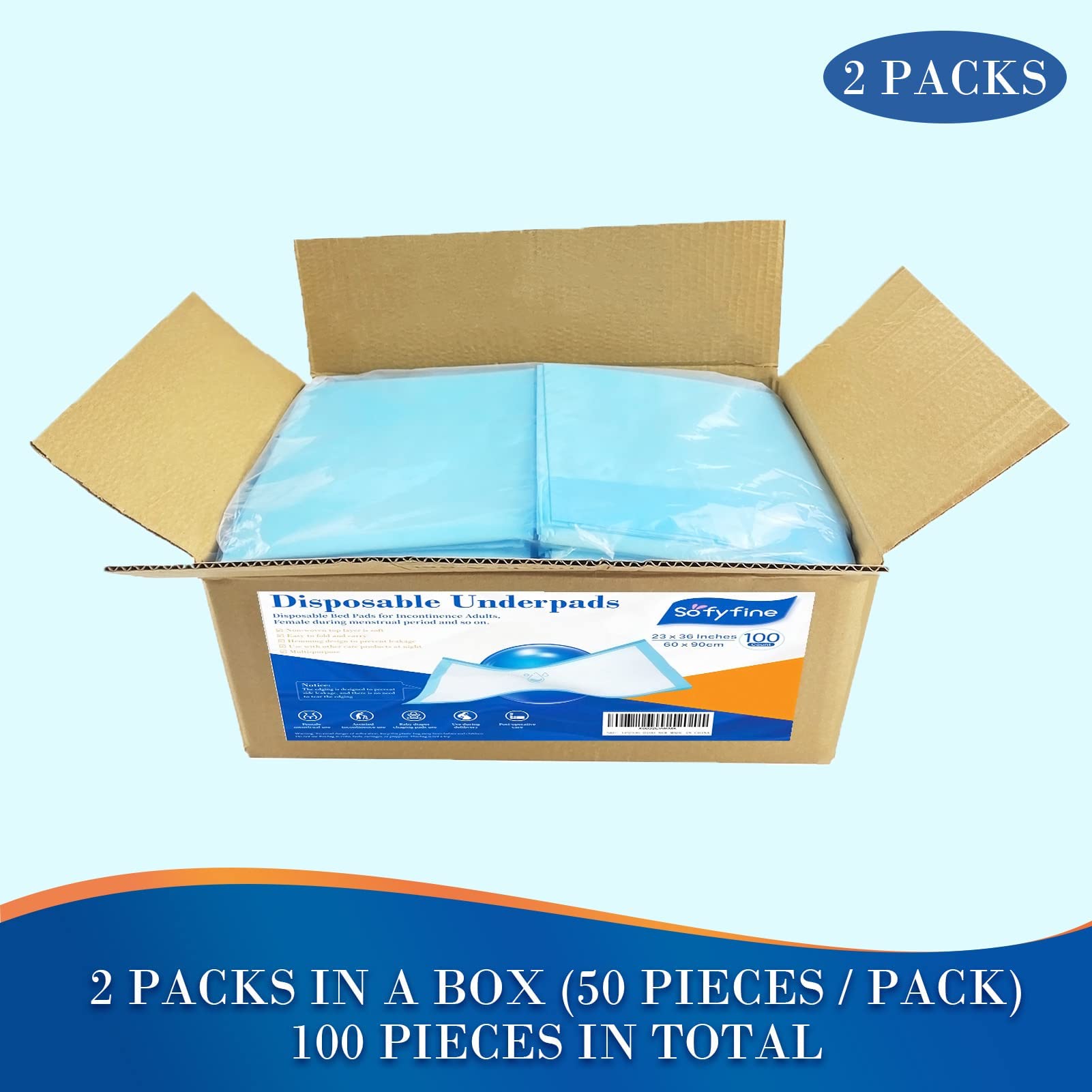 Bed Pads by SOFYFINE - Disposable Waterproof Incontinence

