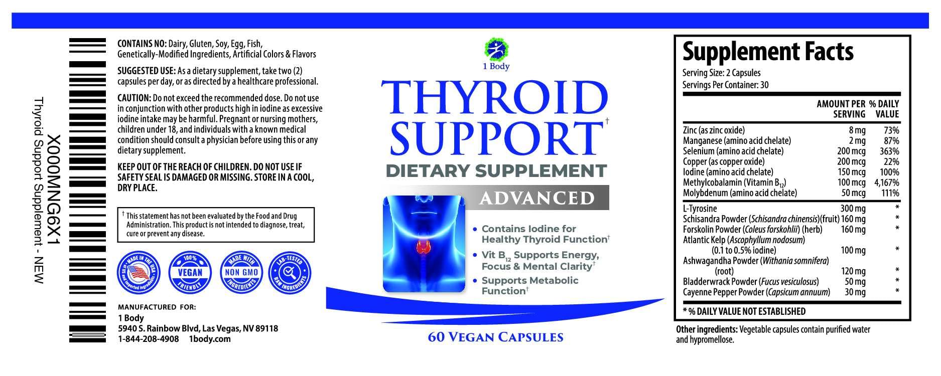 Thyroid Support Supplement for Women & Men | Minerals

