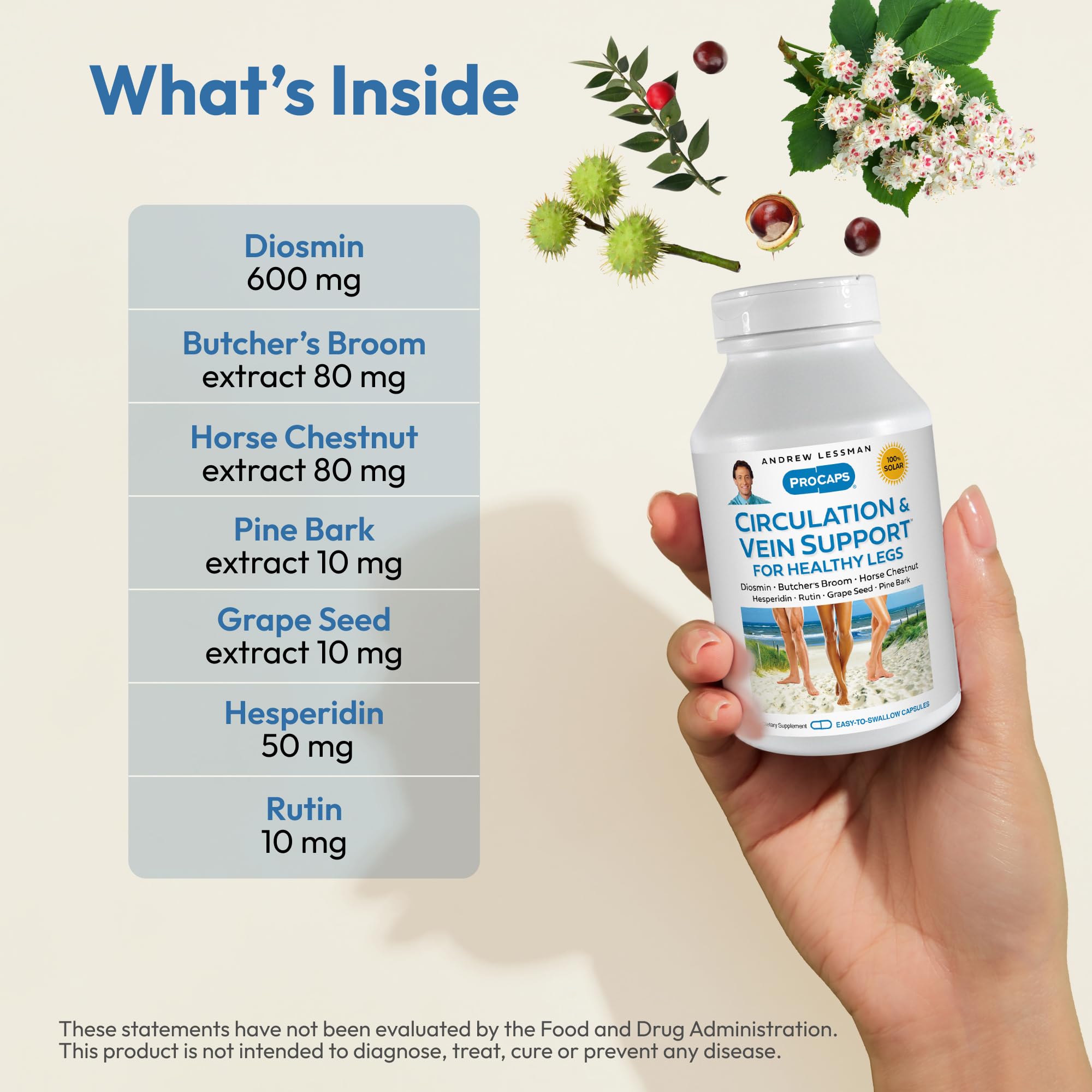 Andrew Lessman Circulation & Vein Support Dietary Supplement for Healthy Legs


