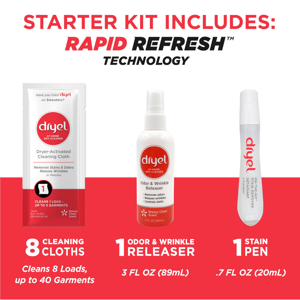 Dryel Starter Kit with Wrinkle Release Spray

