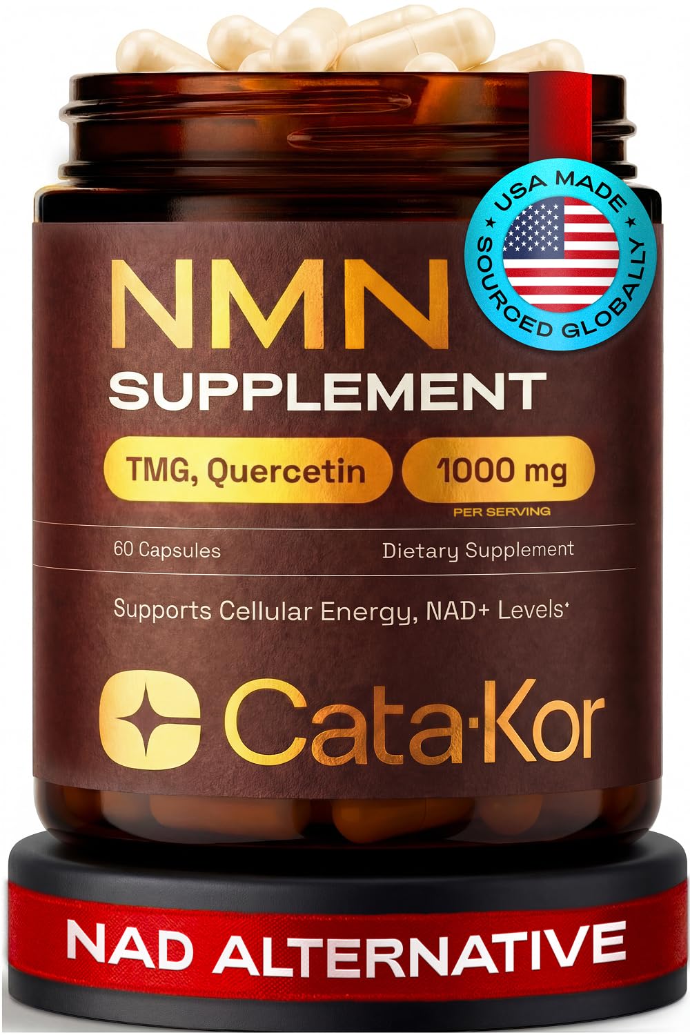 Cata-Kor NMN Supplement NAD Support Quercetin Resveratrol

