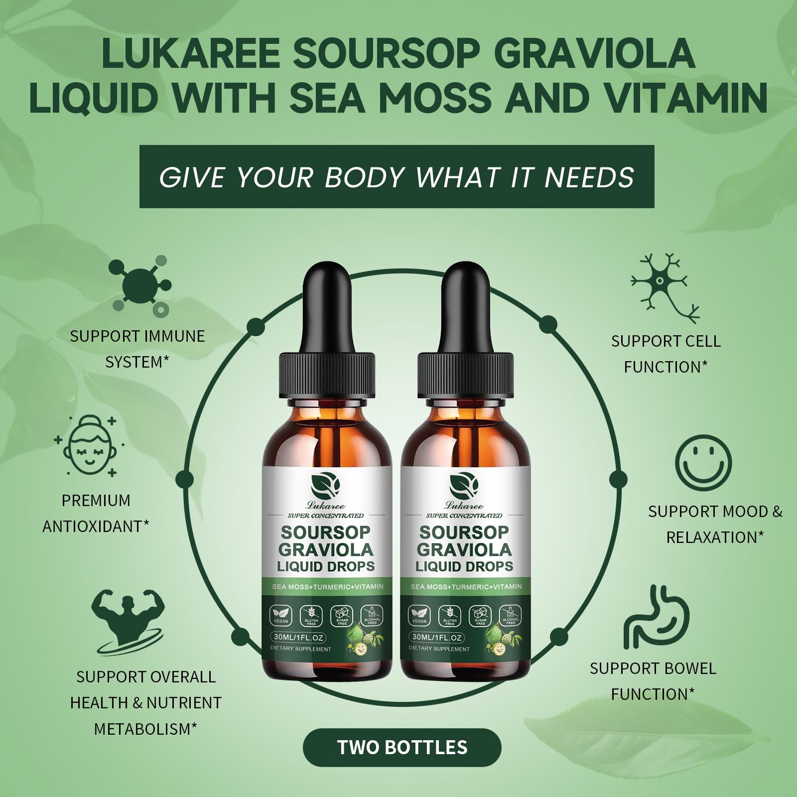 Lukaree Soursop Liquid Drops with Sea Moss for Immunity

