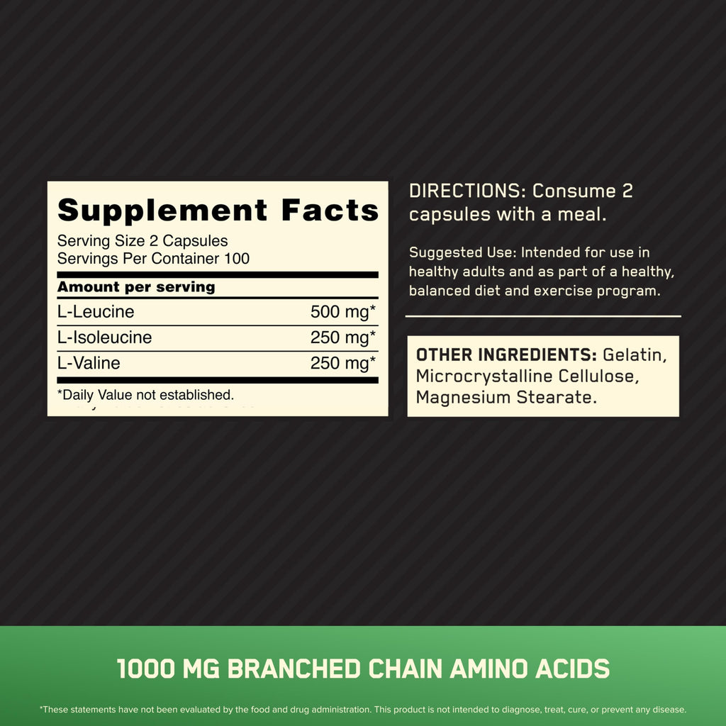 Optimum Nutrition BCAA Branched Chain Essential Amino Acids

