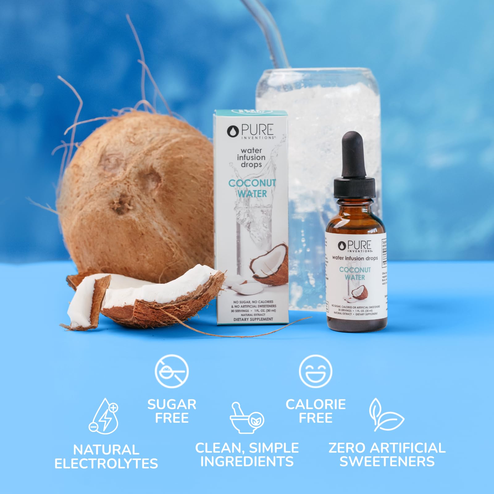 Pure Inventions Coconut Water Infusion Drops | Electrolytes

