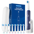 Rotating Electric Toothbrush for Adults with 8 Heads, Travel Case, 2-Min Timer, 5 Modes