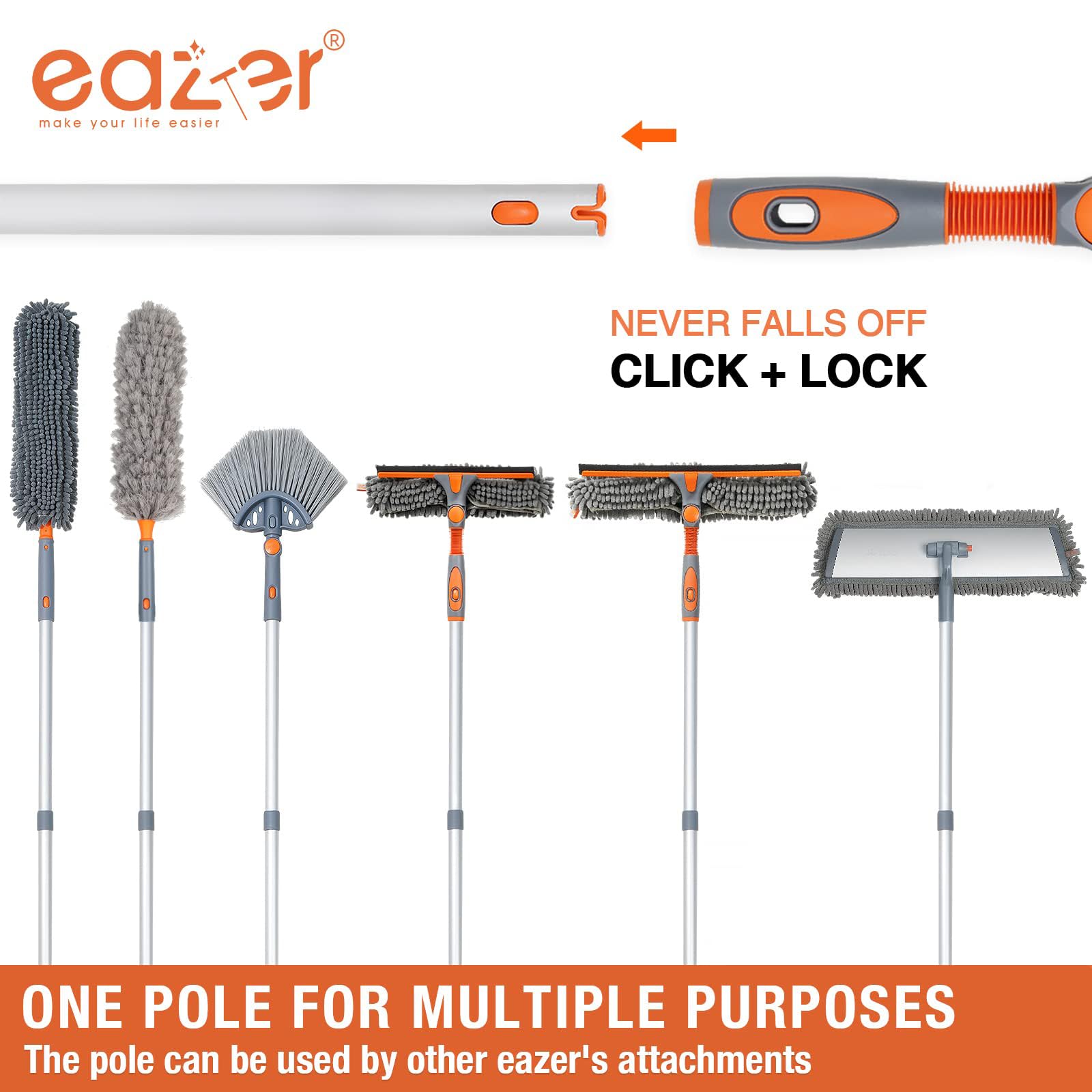 Eazer 2-in-1 Window Cleaning Kit | Telescopic Pole

