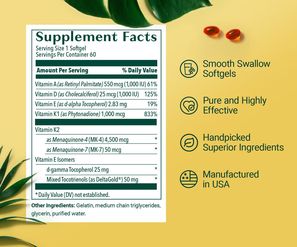ALGAECAL D3 Complete - Immune & Bone Health with K2 A E

