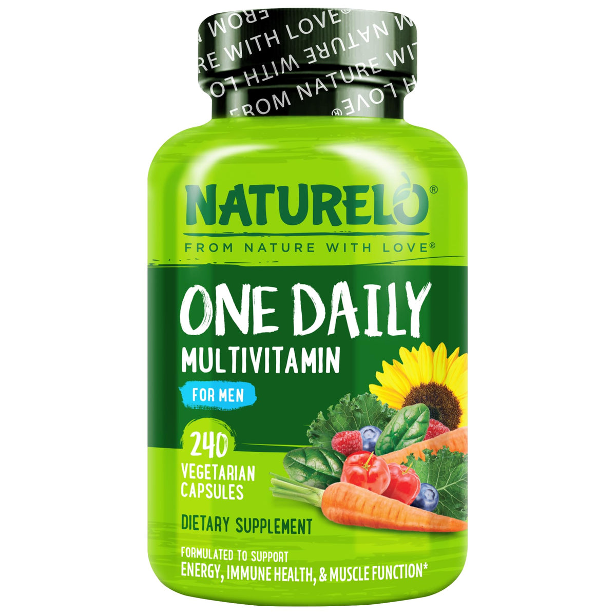 Naturelo Men’s One Daily Multivitamin – Plant-Based, Non-GMO