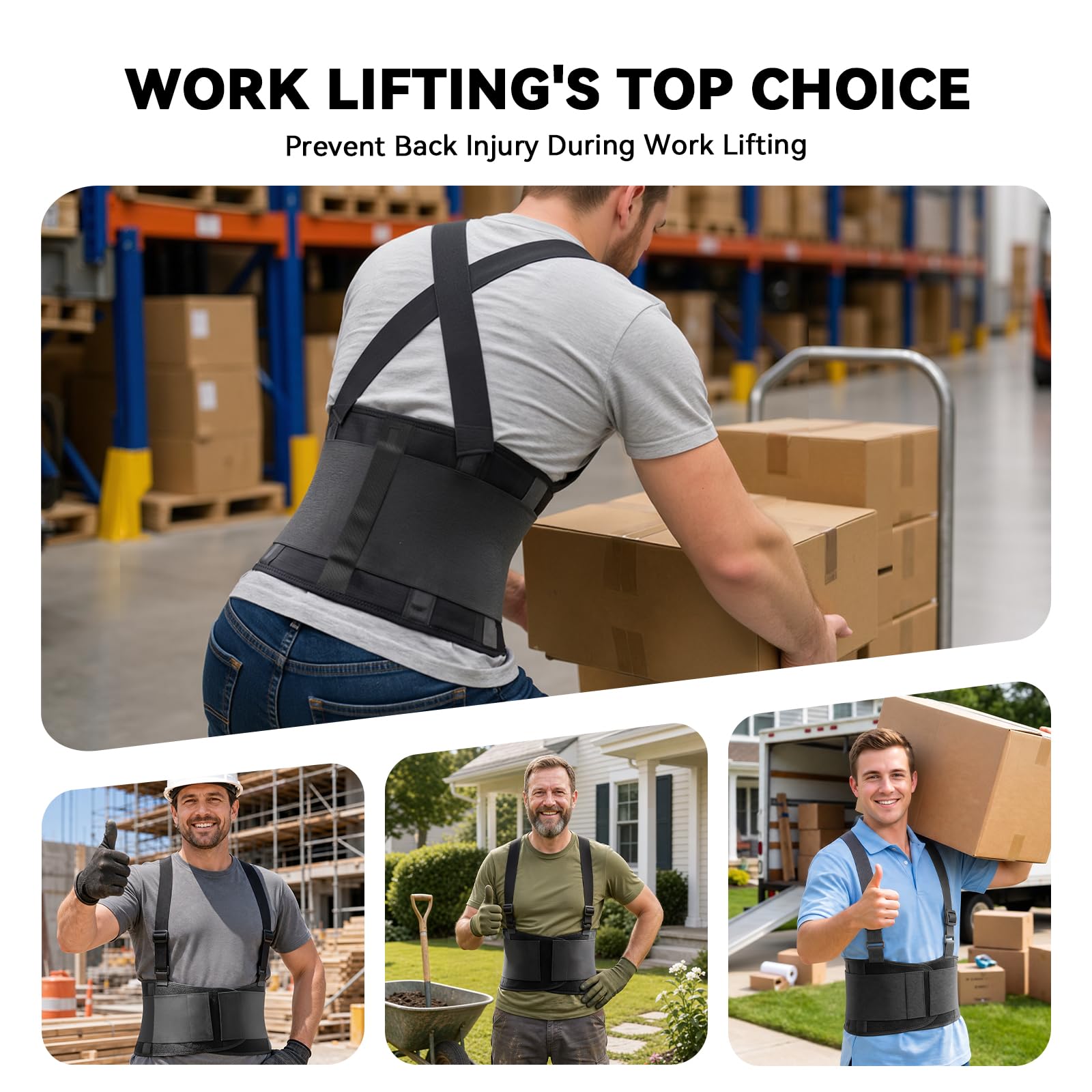 Work Back Brace for Men and Women Adjustable Back Support

