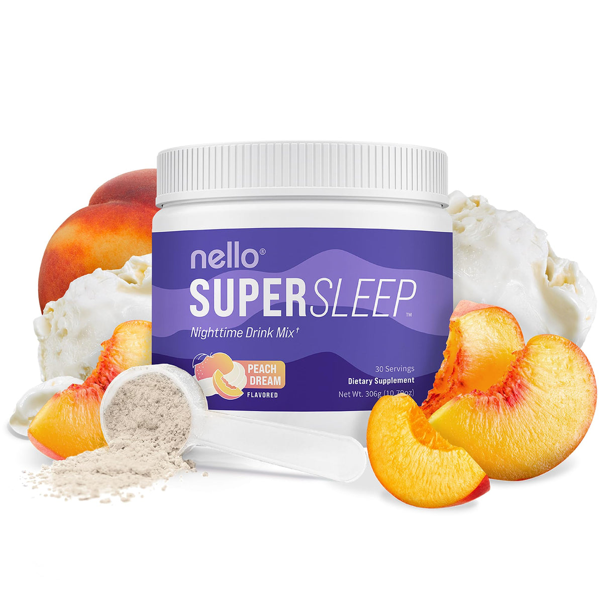 Nello Supersleep Sleep Support Drink Mix, Peach Dream