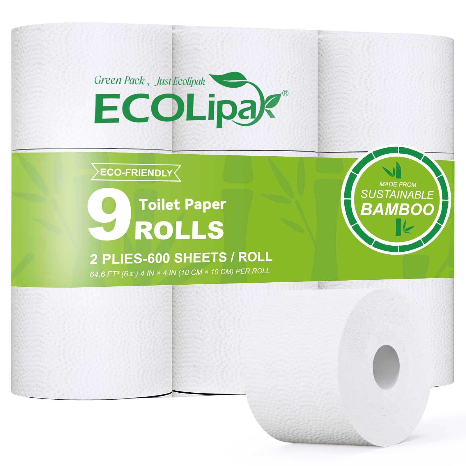 ECOLipak Bamboo Toilet Paper Gentle Plant-Based Color-Free