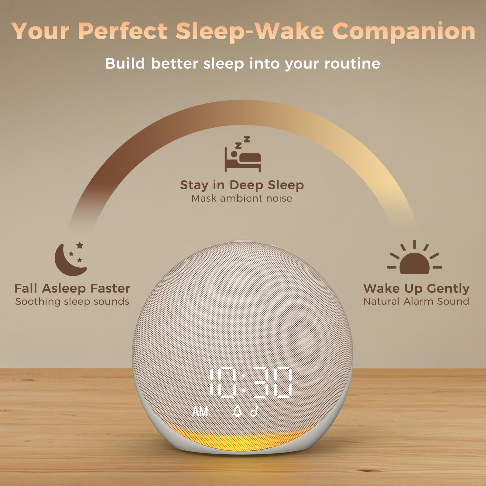 Sound Machine Alarm Clock with 25 Sleep Sounds | Bluetooth Speaker

