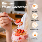 Lamosi Clear Plastic Cutlery Set – Heavy Duty, BPA-Free

