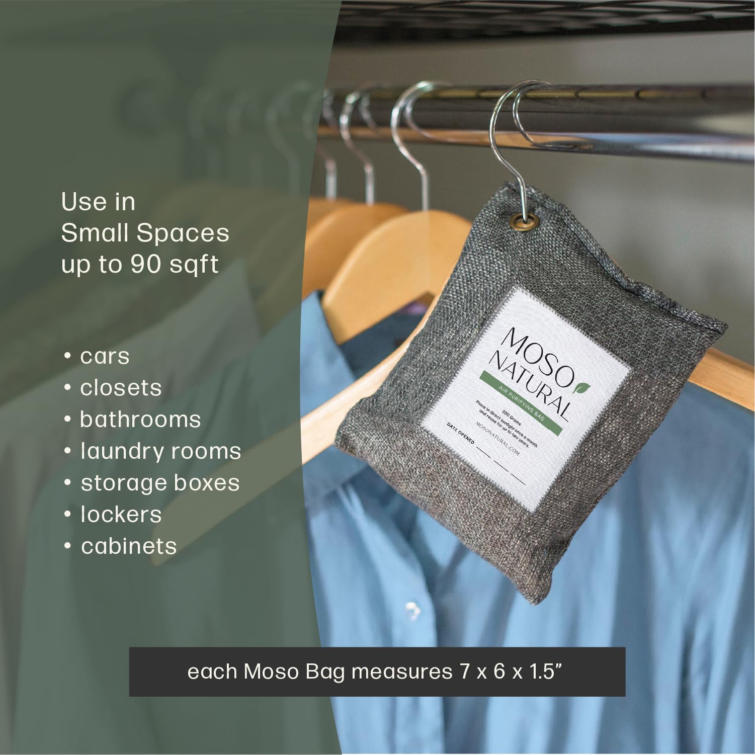 Moso Natural Air Purifying Bag Charcoal Odor Absorber

