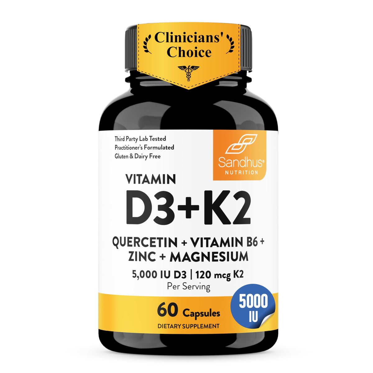 Sandhu's Vitamin D3 K2 Magnesium and Quercetin Supplement
