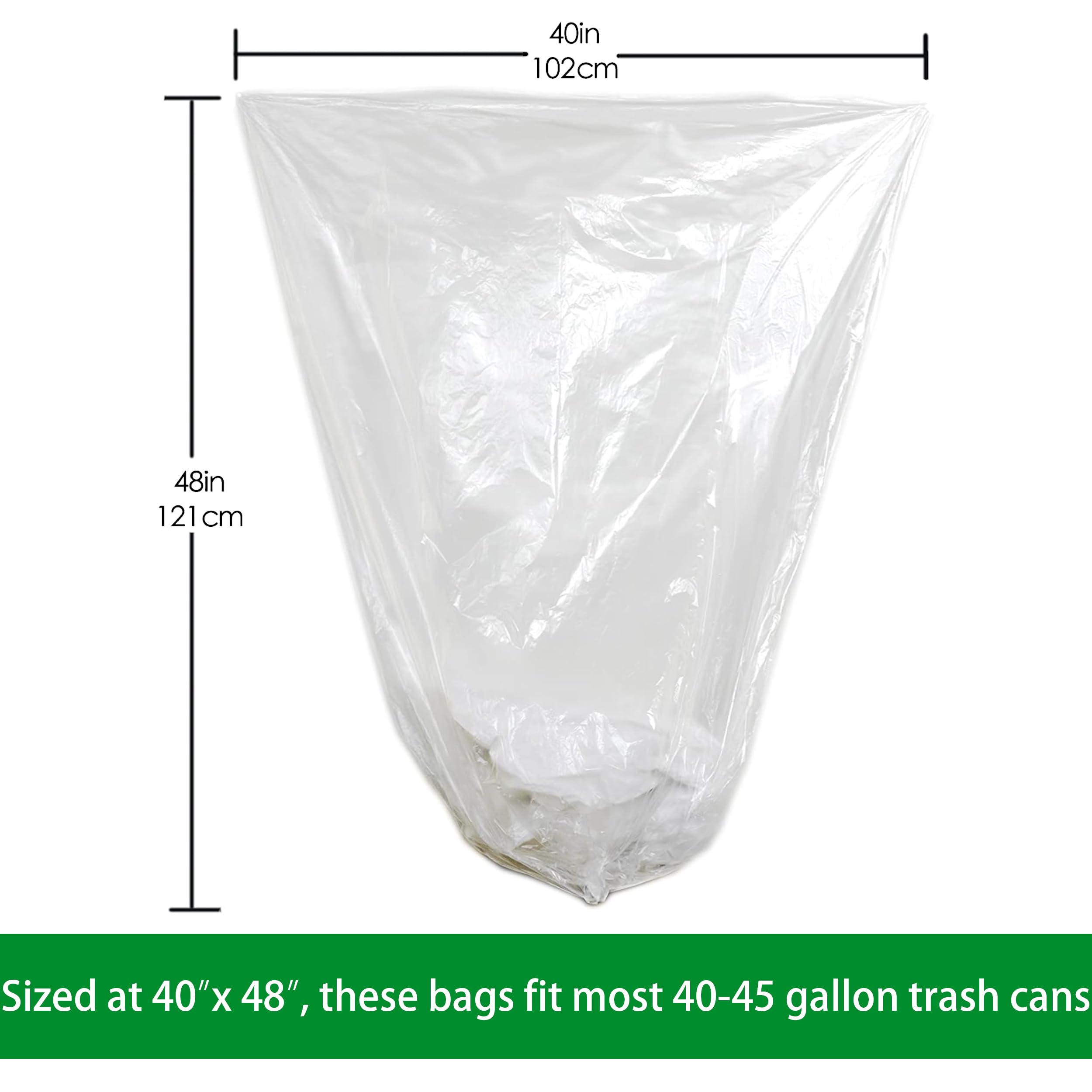 TYPLASTICS Clear Trash Can Liners - High Density

