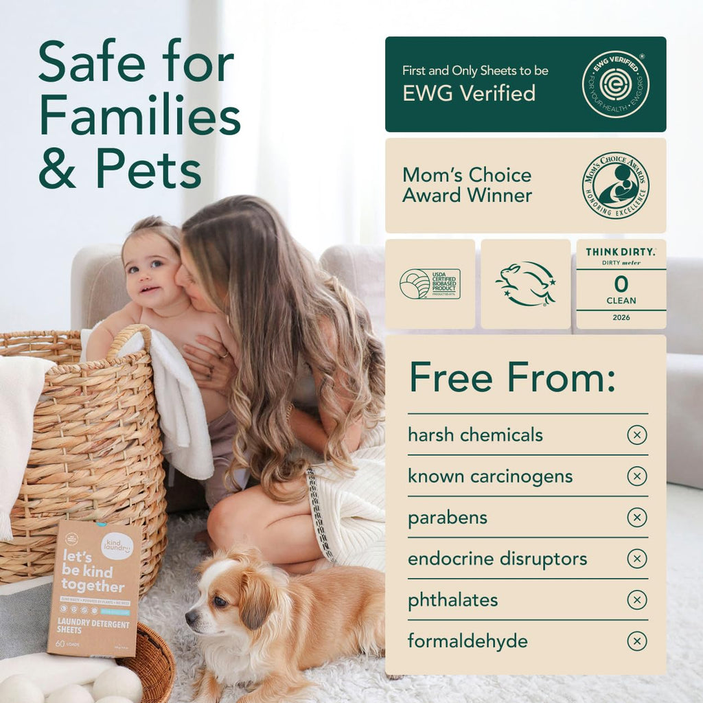 Kind Laundry Detergent Sheets - EWG Verified, Safe for Skin

