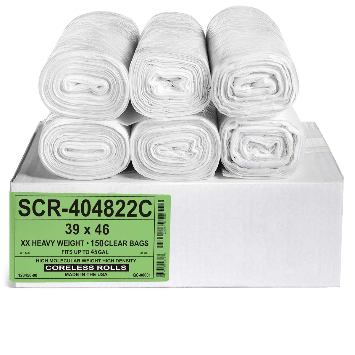 Aluf Plastics High-Density Trash Bags, Coreless Roll