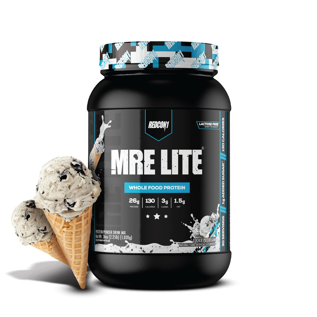 REDCON1 MRE LITE Whole Food Protein Powder - Lactose Free & Sugar Free