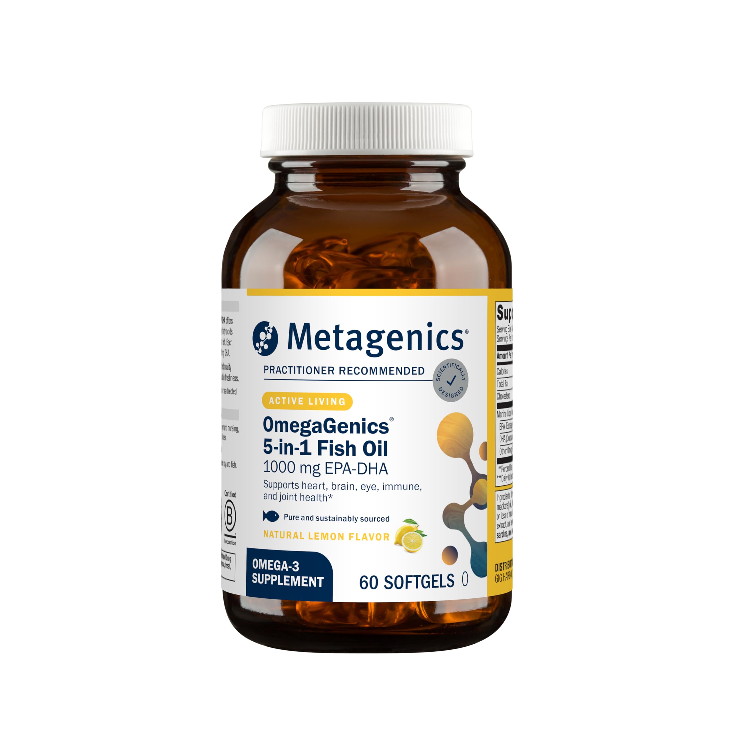 Metagenics OmegaGenics Omega-3 Fish Oil 1000 mg EPA DHA

