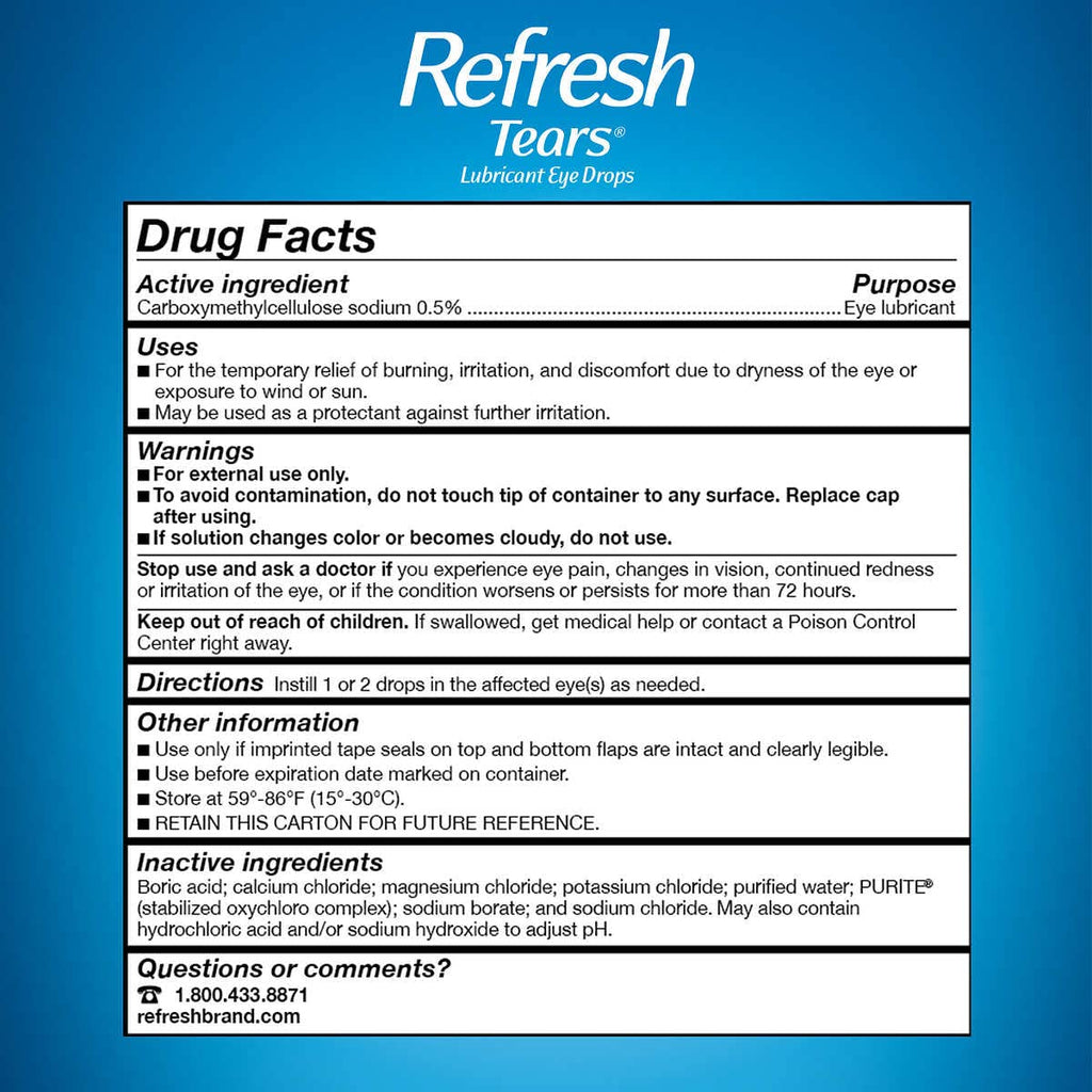 Refresh Tears Lubricant Eye Drops for Dry Eye Relief

