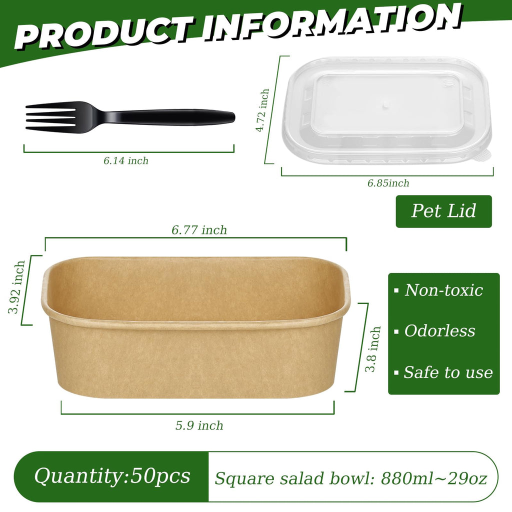 Disposable Paper Bowls with Lids and Forks | DI QIU REN

