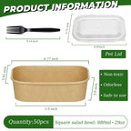 Disposable Paper Bowls with Lids and Forks | DI QIU REN

