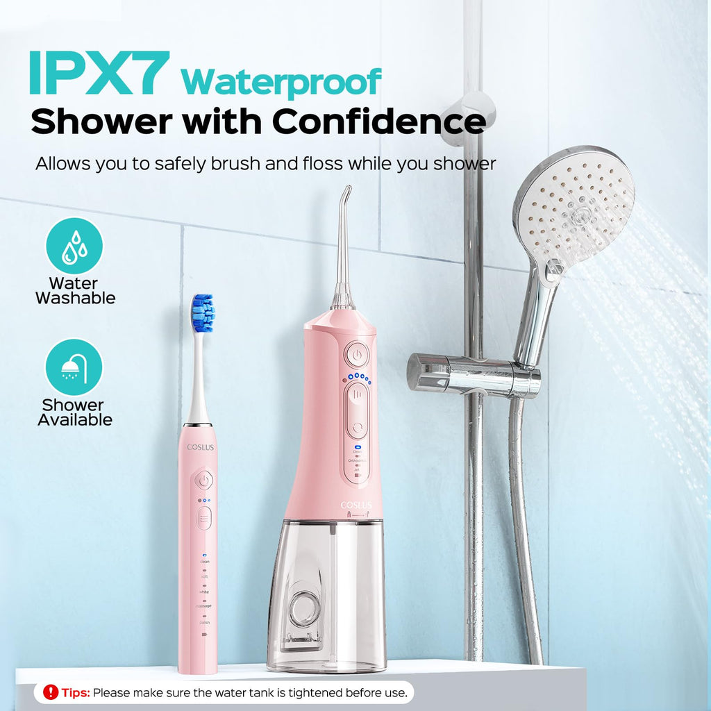 COSLUS 2-in-1 Electric Toothbrush & Water Flosser - Portable

