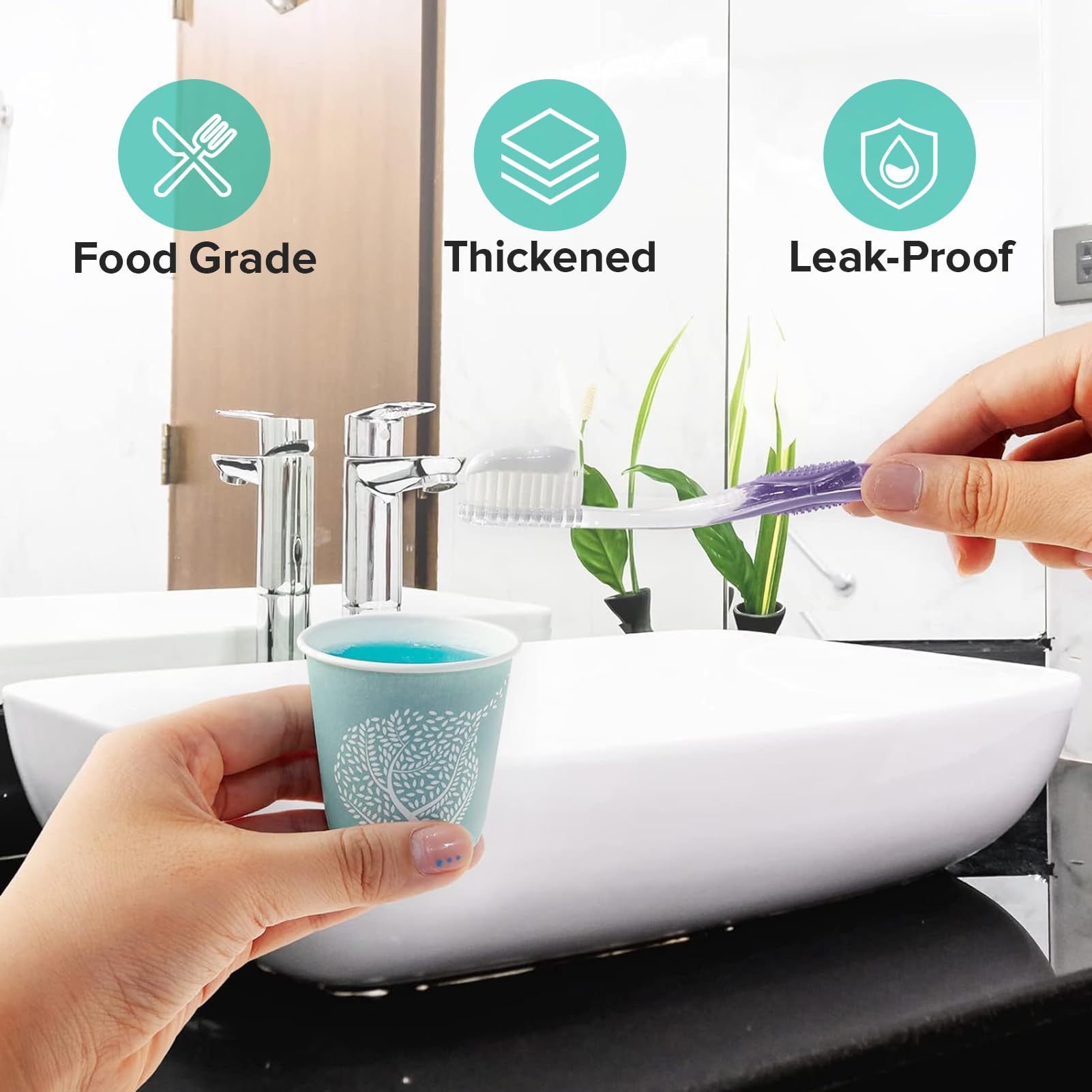 LITOPAK Disposable Bathroom Cups - Paper Cups for Events

