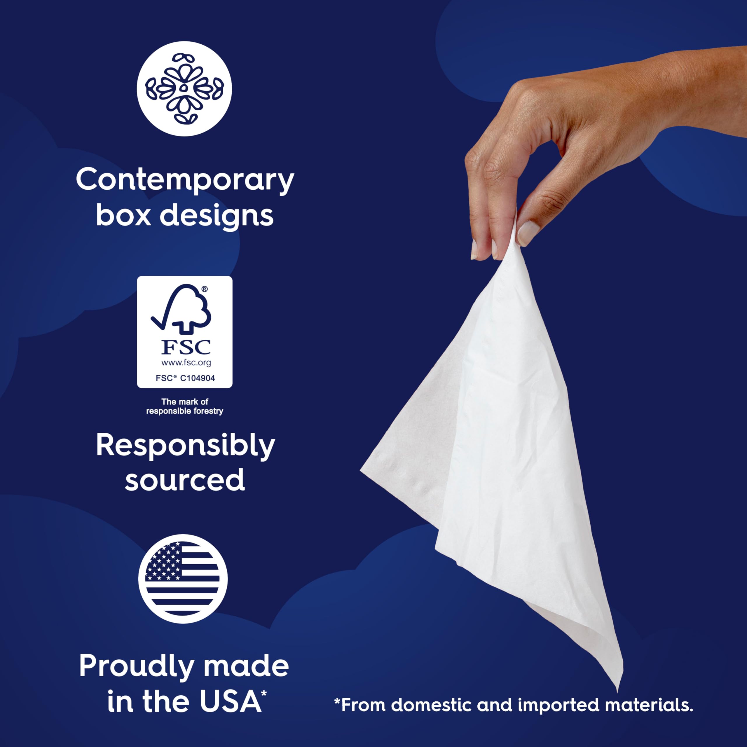 White Cloud Ultra Soft 3-Ply Facial Tissue Made in USA

