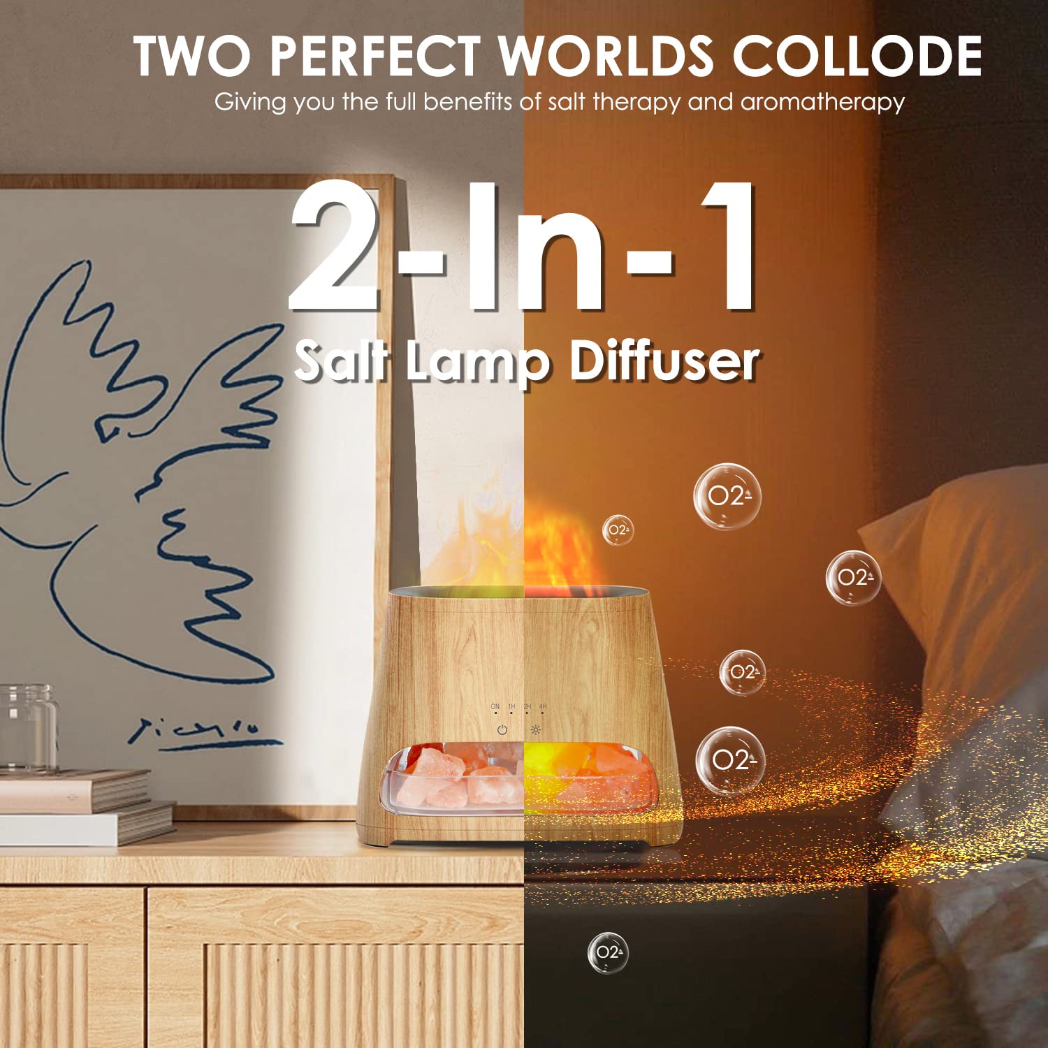 SALKING 2-in-1 Essential Oil Diffuser & Salt Lamp

