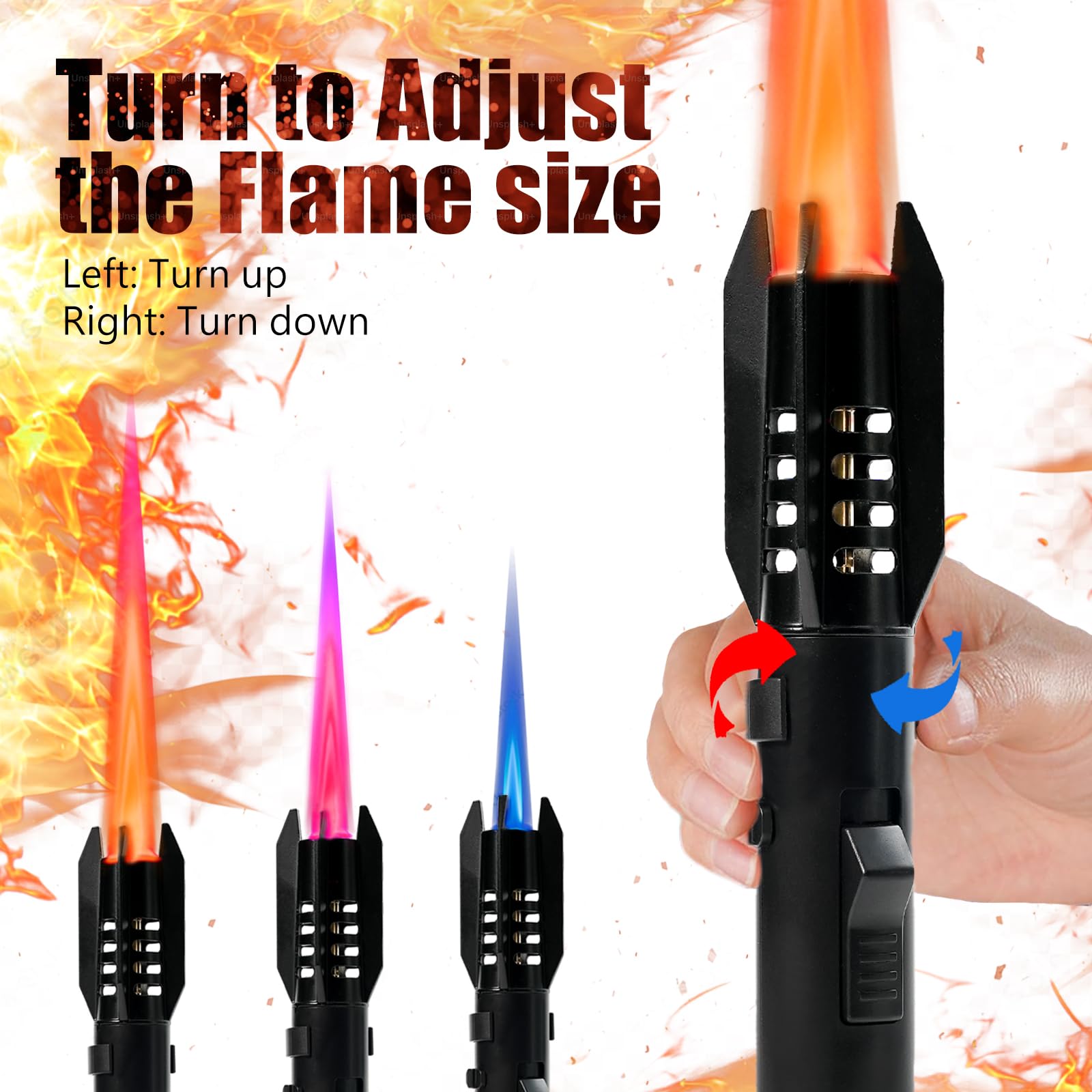 Refillable Windproof Torch Lighter | Safety Lock

