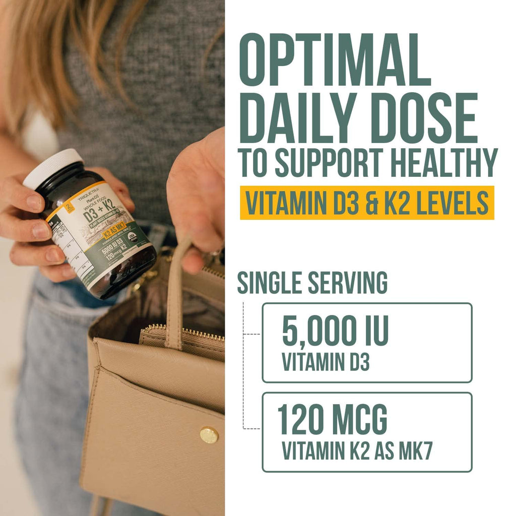 Organic Plant D3 + K2 Vitamin D3 K2 Supplement MenaQ7 MK7

