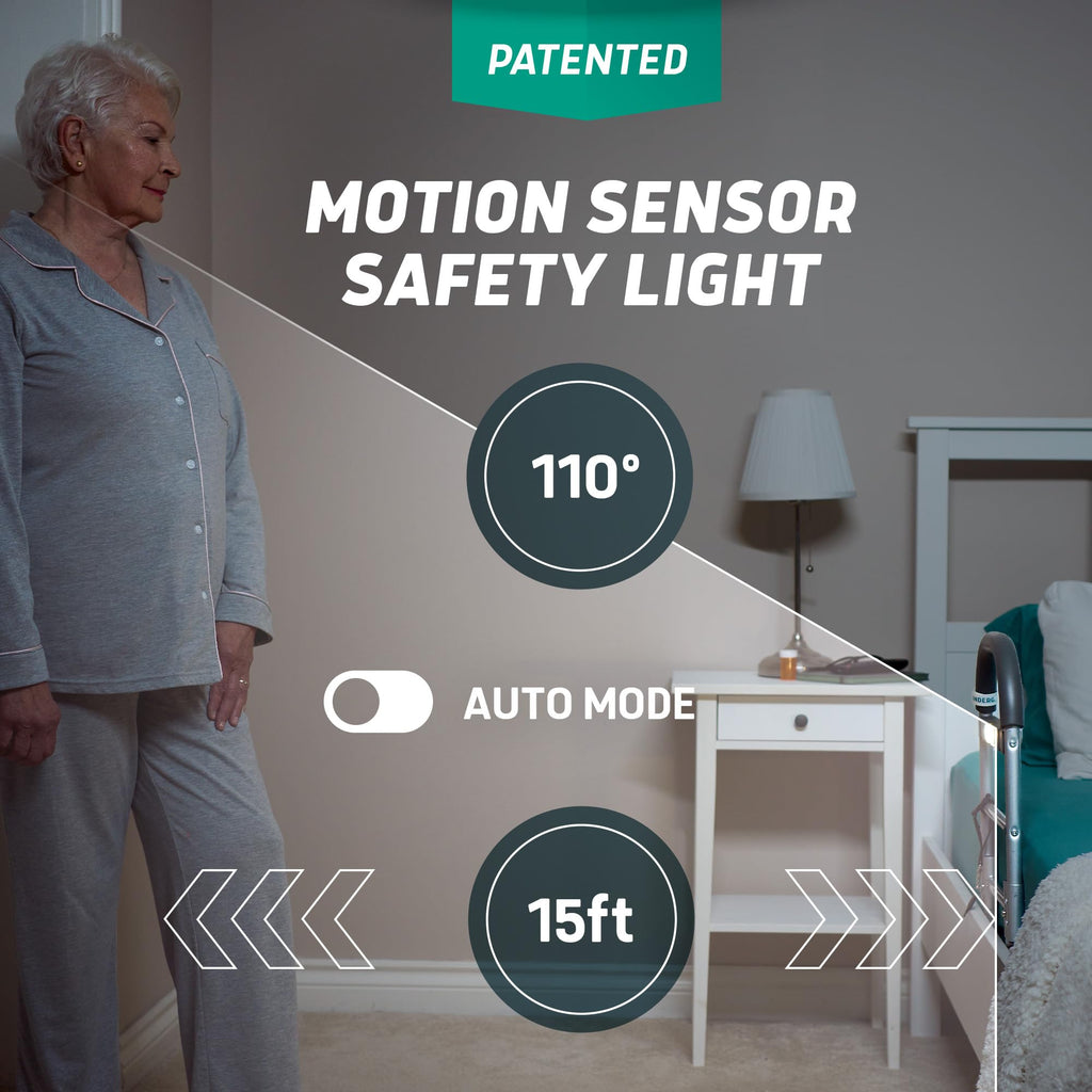 Lunderg Bed Assist Rail with Motion-Activated Light

