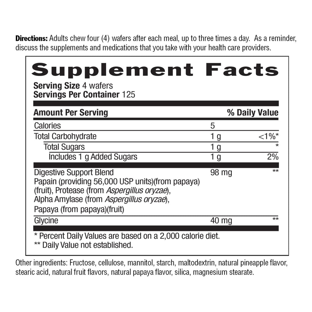 Country Life Papaya Digestive Support Chewable Wafers

