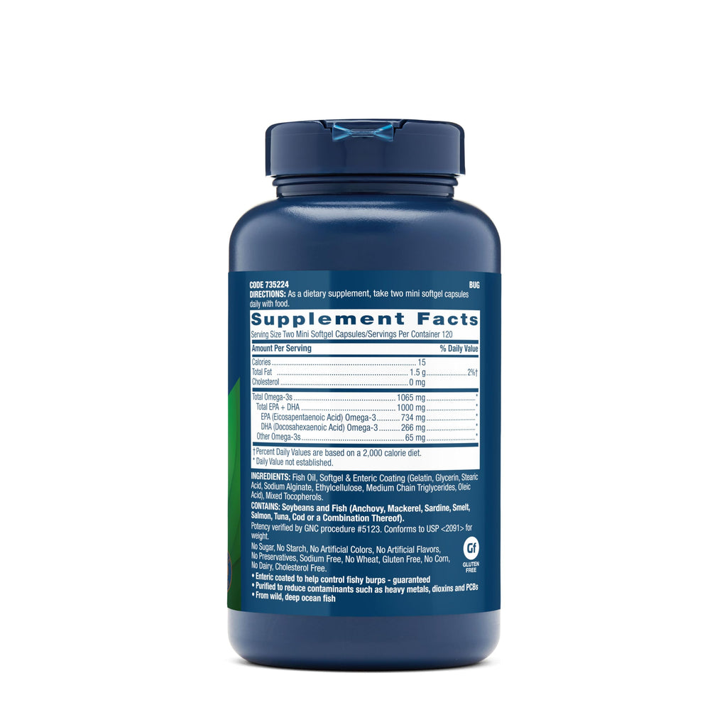 GNC Fish Oil Mini Omega-3 for Heart & Brain


