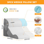 Ruqmuis Wedge Pillow Set for Back Support

