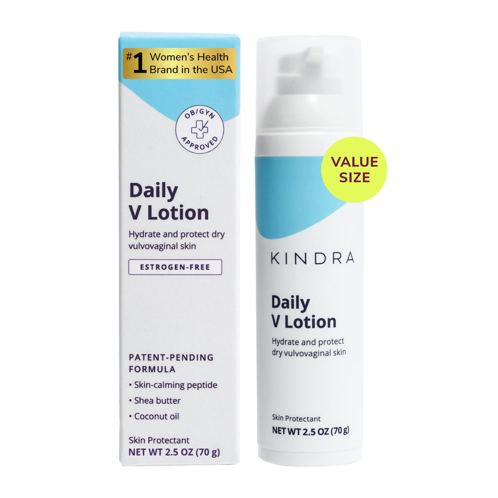 Kindra Daily V Vaginal Moisturizer Lotion - pH-Balanced, Estrogen-Free, Hyaluronic Acid