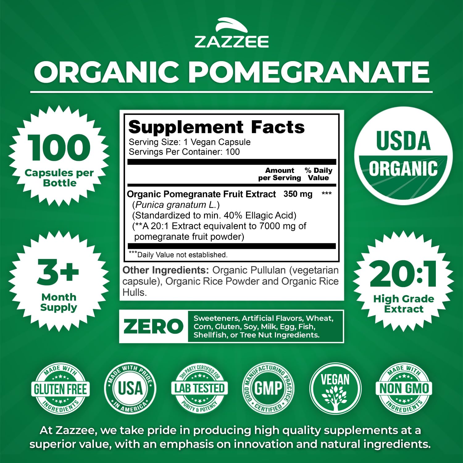 Zazzee Plant-Based Extract Supplement

