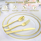 Dealusy Heavy Duty Disposable Plastic Utensils Set

