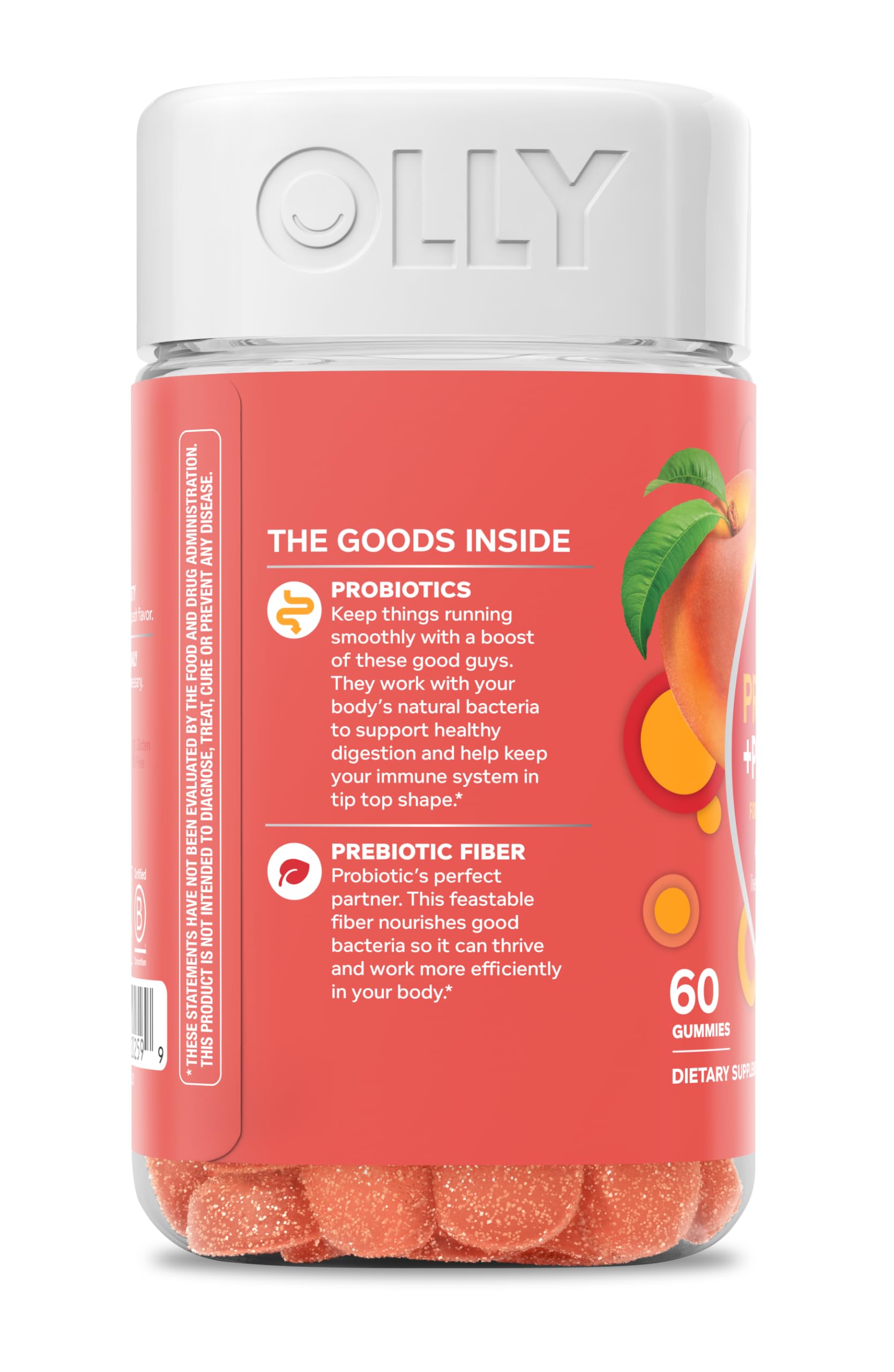OLLY Probiotic + Prebiotic Gummy for Digestive Health

