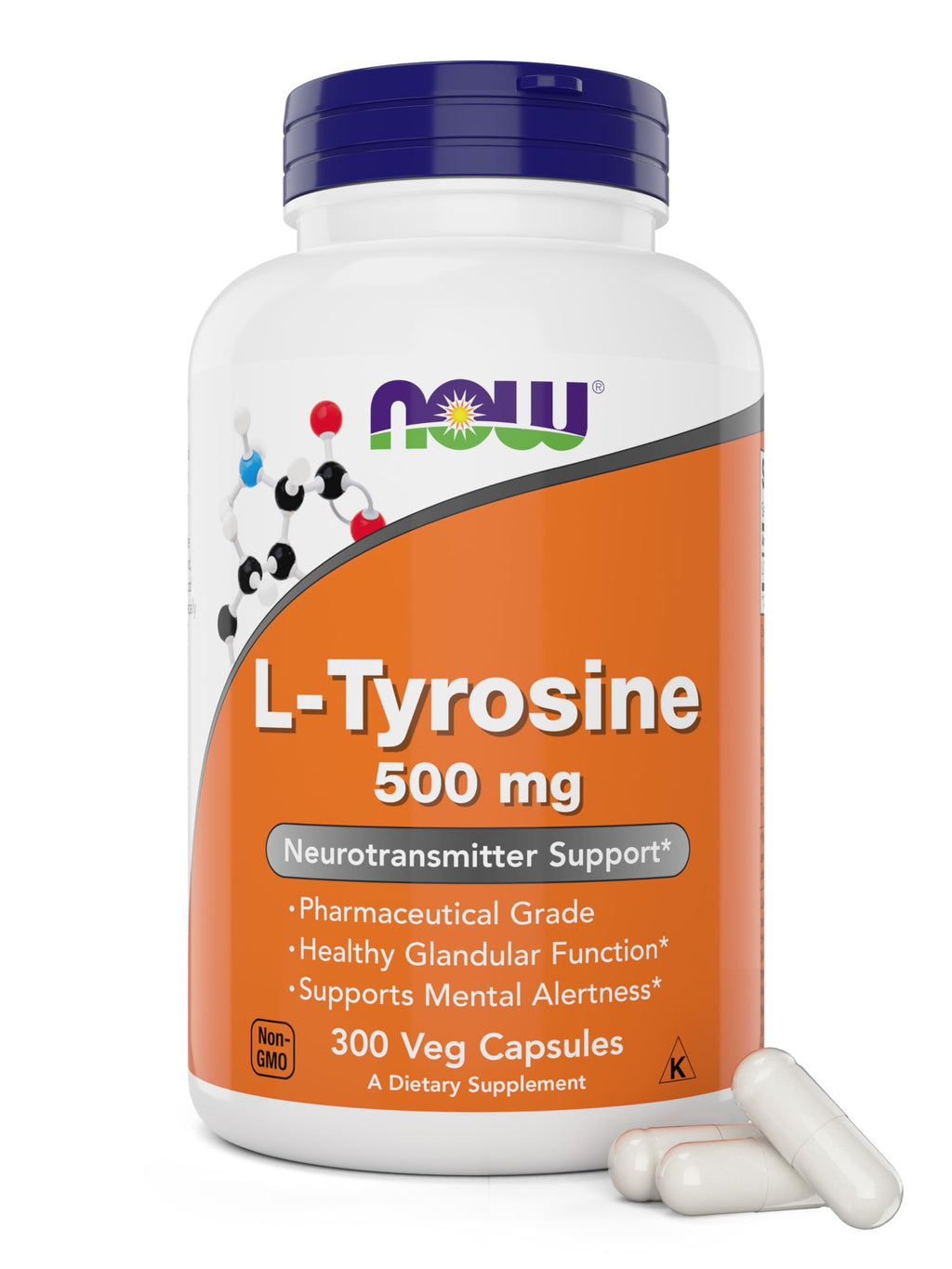 Now Foods L-Tyrosine 500 mg Free-Form Supplement | Non-GMO

