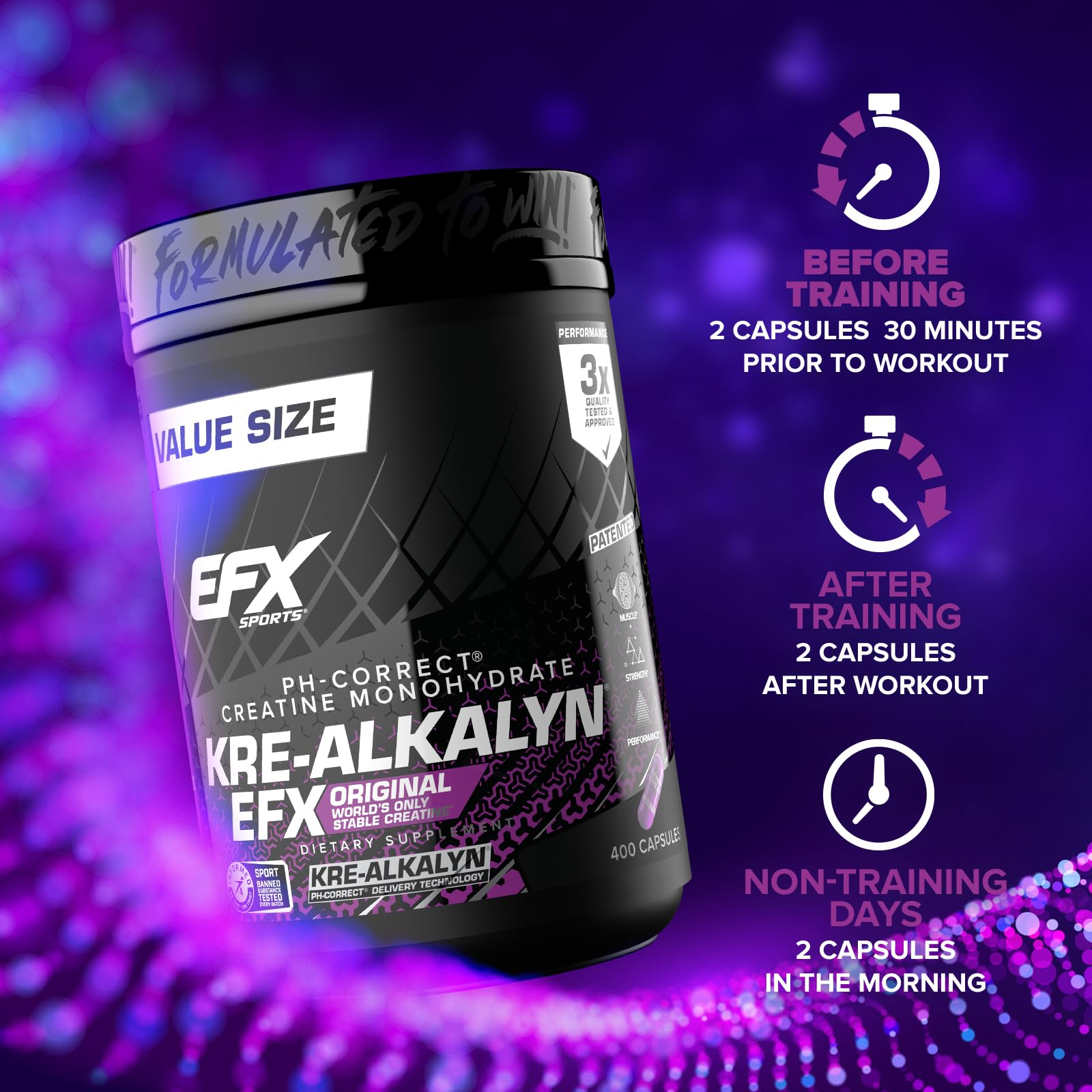 EFX Kre-Alkalyn Creatine Monohydrate Supplement

