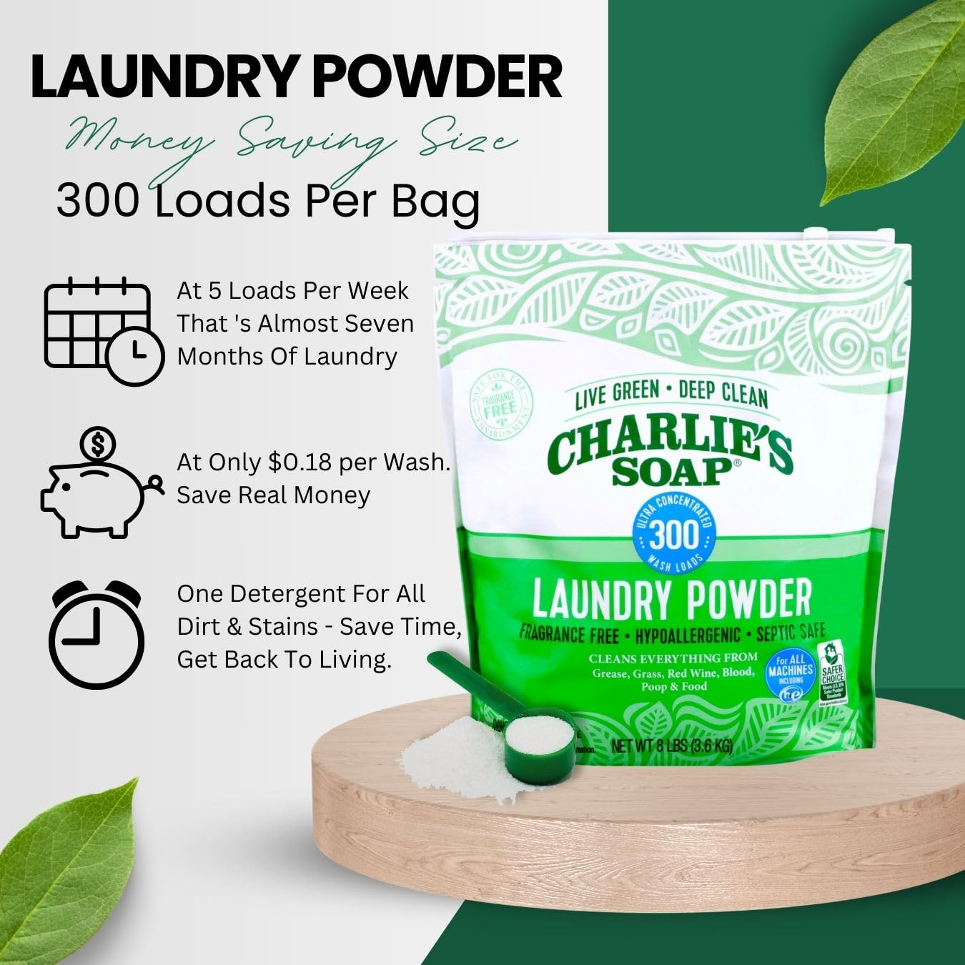 Charlie's Soap Hypoallergenic Laundry Detergent Powder

