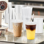 Clear Plastic Cups with Lids and Straws - BPA-Free


