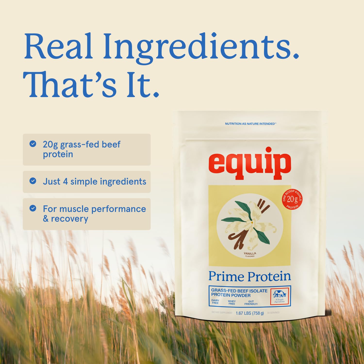 Equip Prime Protein Powder | Grass-Fed Beef Isolate for Keto

