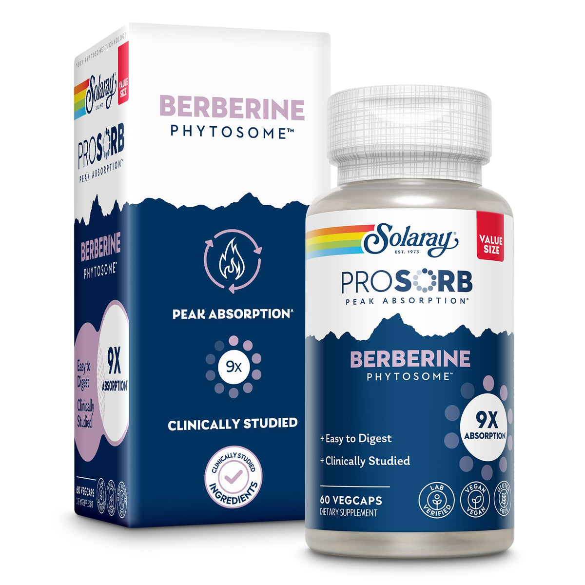 Solaray Berberine Phytosome Supplement – 9X Absorption, Vegan